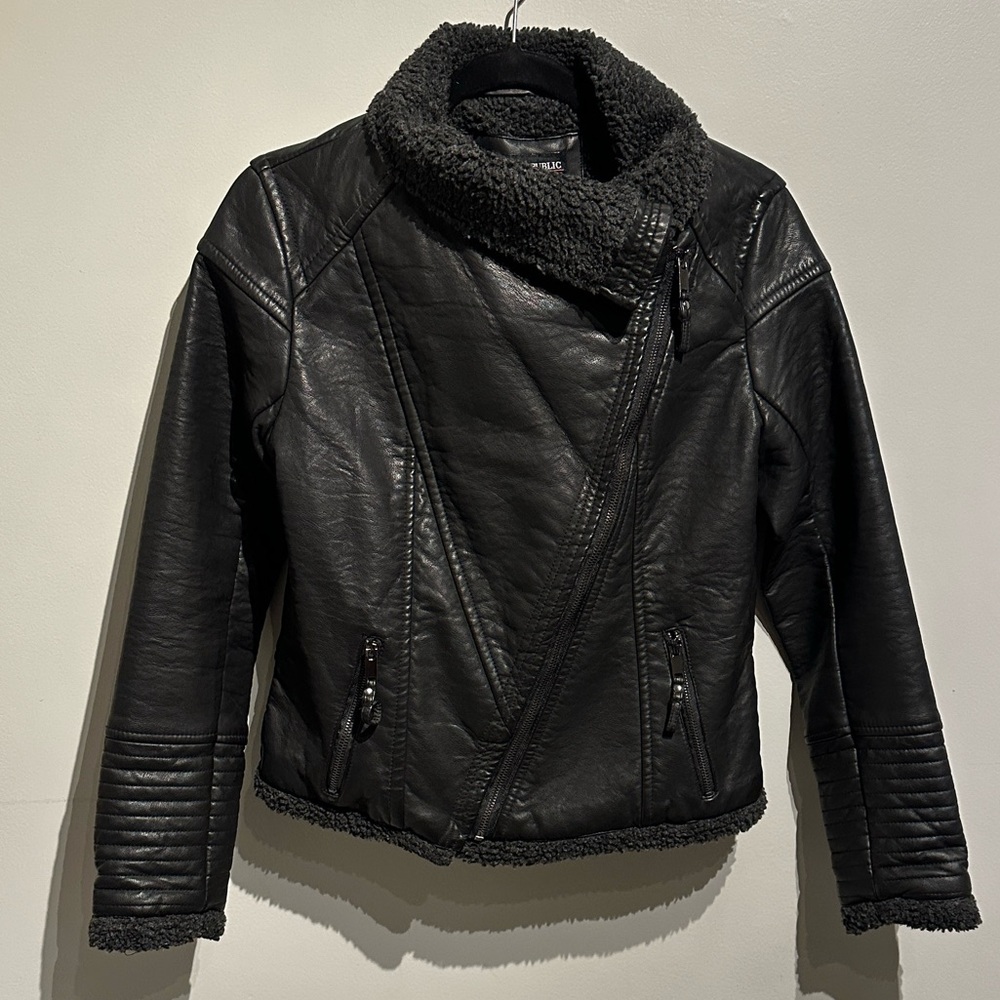 Urban Republic Black Shearling Jacket - Picture 7 of 10
